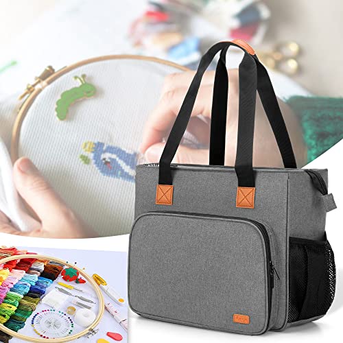 LUXJA Embroidery Project Carrying Bag, Gray - color: Gray