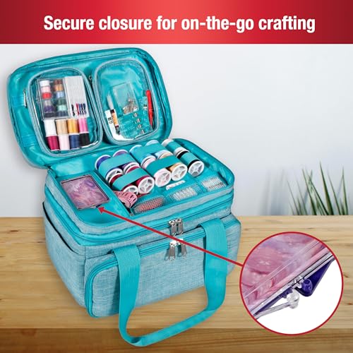 SINGER Magnetic Needle & Pin Compact with Hand Needles: Needle Holder with Sewing Magnifier – Sewing Needle Case for Secure Needle Storage