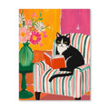 RLTXBUK Cat Cross Stitch Kits, Tuxedo Cat Reading Book Stamped Counted Cross Stitch Kits for Adults, Book Lovers Reader Gifts for Women, Pet Lover Gifts, 11.8x15.8 Inch - color: cat-5