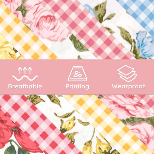 Aubliss 8pcs Fat Quarter Fabric Bundles (100% Cotton - 20'' x 20'') - color: Rose Gingham