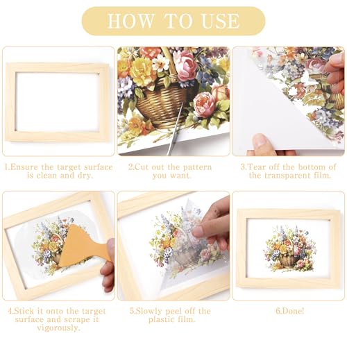 16 Sheets Vintage Rub-On Transfers for Furniture & Crafts, 6 x 6 Inch - style: Garden