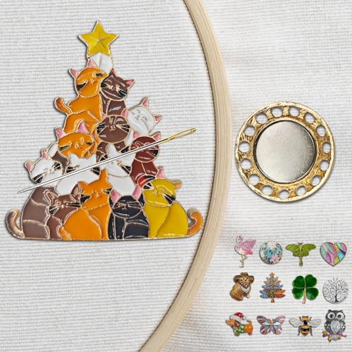 Magnetic Needle Minder Magnet Embroidery Accessories and Supplies Embroidery Needle Holder Cross Stitch Holder Needlework Supplies (Christmas Tree) - size: Christmas tree