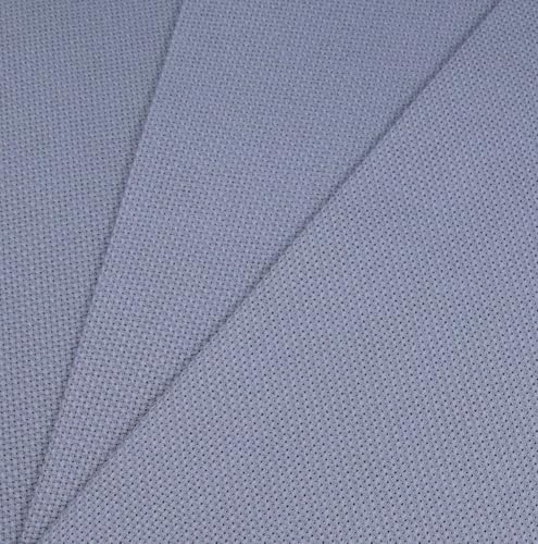 KCS 3 pc of 12" x 18"(30cmx45cm) Counted Cotton Aida Cloth Cross Stitch Fabric (Light Steel Grey,14CT) - color: Light Steel Grey, size: 14CT