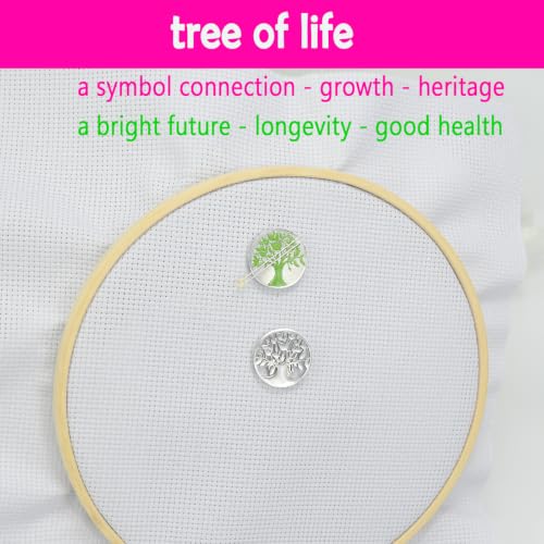 SUNOREEK Tree of Life Magnetic Needle Minder for Cross Stitch, Needle Holder for Embroidery Sewing Needlepoint Accessories, Silver and Gold, Stainless Steel, 2 Pack with Storage Case (Tree Silver) - color: tree silver