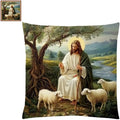 Lovxvouy Pillow Cross Stitch Kits for Adults Beginners-Preprinted Needlepoint Kit Stamped Crossstitching Kits 11CT Cross-Stitch Kit Stitches Kit Embroidery Kits-Jesus Shepherd 18x18 inchs - color: ColorCraft09
