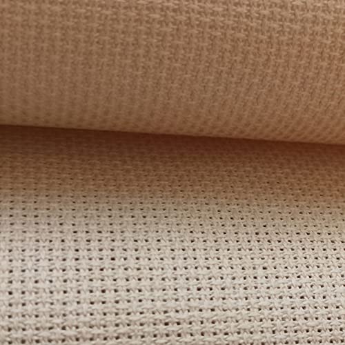 KCS 2 pc of 15" x 18" Counted Cross Stitch Cotton Aida Cloth Needlework Fabric (Khaki, 18CT) - color: Khaki, size: 18CT