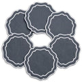 Linen Coasters for Drinks Set of 6, Charcoal - color: 1119 - Charcoal, size: 6 inches
