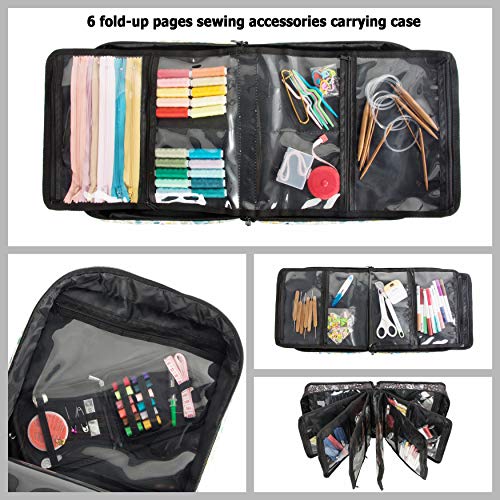 PACMAXI Sewing Accessories Storage Bag, Knitting, Craft Tools - color: White Tree with Black Background