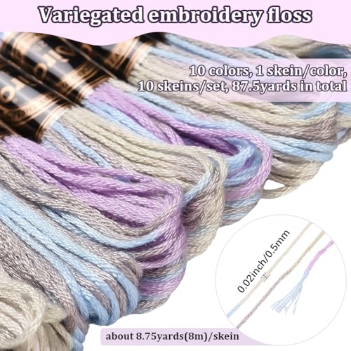 10 Skeins Purple Embroidery Floss Bracelet String for Sewing - color: Light Purple
