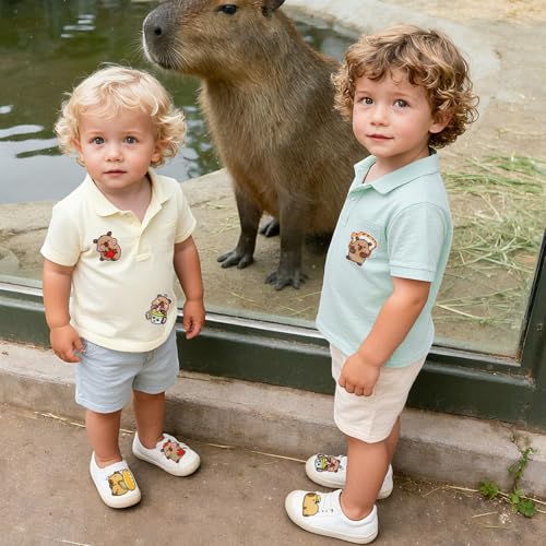 16pcs Capybara Iron/Sew on Patches, Cute Food Animal Embroidered Applique, Fashion Decoration for Clothes, Hat, Bag, Dress, Shirt, Jeans - color: 16pcs Capybara