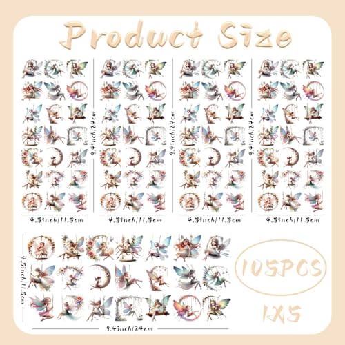 UV DTF Stickers 105 Pcs Swinging Fairy UV DTF Cup Wrap for Glass - style: Watercolor Swinging Fairy