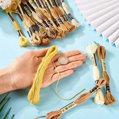 22 Skeins Polyester Embroidery Floss 1mm Autumn Themed Cross Stitch Threads 6 Ply Friendship Bracelets Floss Crafts 22 Color 8.75 Yards(8m)/Skein - color: 22 Colors