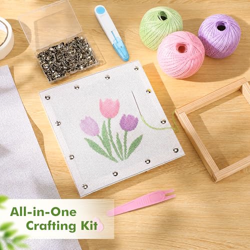 Needlepoint Canvas 13 Mesh 20x20 inch,Cotton Blank Embroidery Fabri