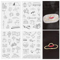 Magibeads 60 Patterns Travel Theme Water Soluble Embroidery Patterns Airplane Landscaping Suitcase Stick and Stitch Transfer Embroidery Paper for Adult Beginners Hand Sewing Starter Kit - color: Travel