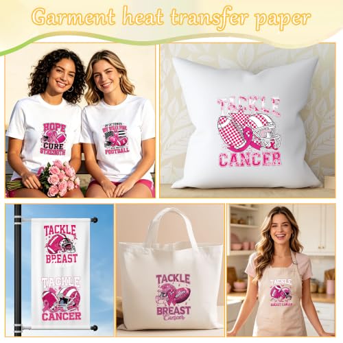 20 Pcs Breast Cancer Awareness Iron on Transfers for T-Shirts Pink Football - color: Pink Football