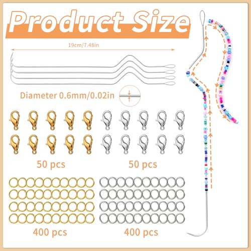 GarfxG Beading Needles Set, 4 Pcs Beading Spinner Needles and Clasps - style: 4pcs Spinner Needles/Clasps