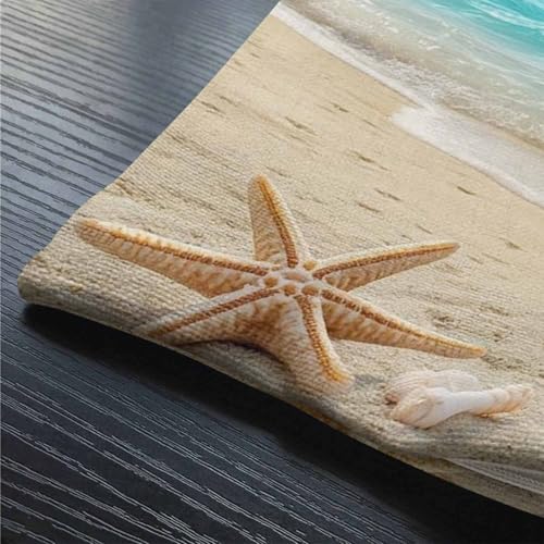 Smooffly Beach Starfish Farmhouse Oblong Rectangle Throw Pillow Case Starfish Shell Cotton Linen Cushion Cover Sofa Armchair Bedroom Livingroom 12x20 Inch - color: Md002