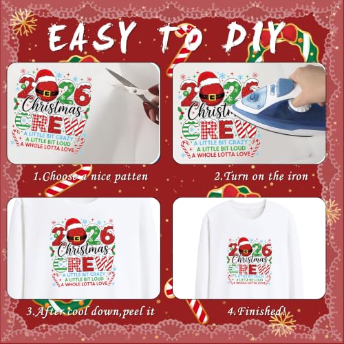 Dazoratix Christmas Iron on Transfers - 20 Sheets Family DTF Ready to Press - style: Family Christmas