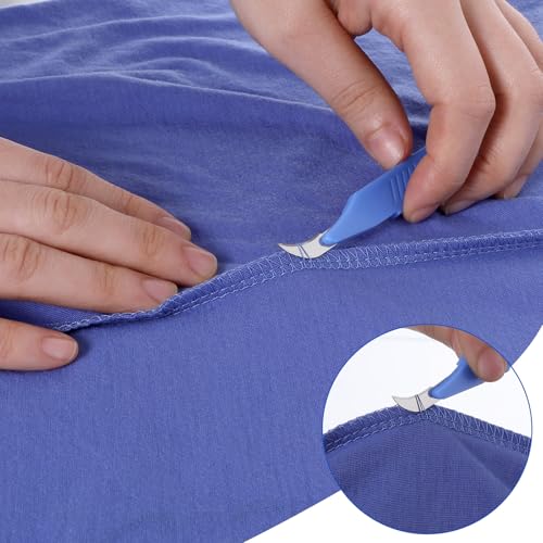 10PCS Seam Rippers for Sewing, 5.8" Stitch Remover Tool with Protective Case and Anti-Slip Handle, Blue Sewing Stitch Remover Knife, Razor Stitchs Thread Cutter for Sewings Embroidery Picking Threads