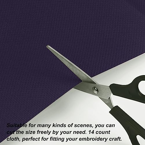 HARFINGTON 14 Count Cross Stitch Cloth Fabric 20 by 28 in Navy Blue - color: Navy Blue, size: 14 Count
