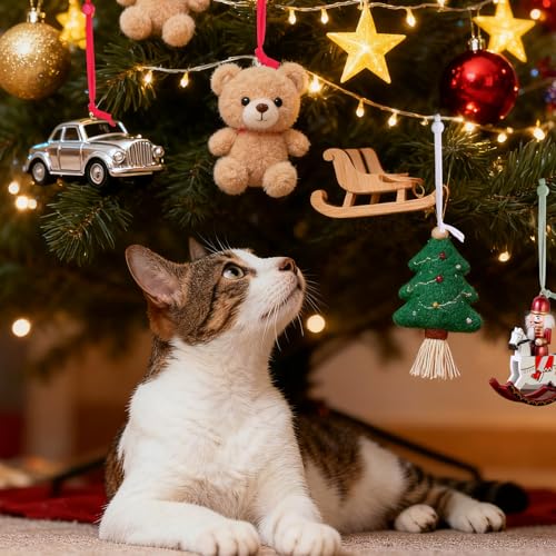 100 PCS Christmas Ornament Hangers Hooks, Adjustable Ornament Ribbon Hanger for Hanging Small & Large Heavy Ornaments, Xmas Ornament Hanging String for Christmas Tree Decorations Bauble (Grey) - color: Grey