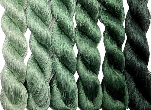 100% Mulberry Silk Embroidery Thread 6 Colors 22m Each (52) - color: 52
