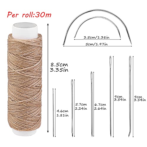 Waxed Thread, Upholstery Needle and Thread 32 Yards Khaki - color: Original Khaki, size: 32Yard