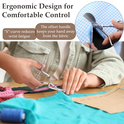 Therwen 1 Applique Duckbill Scissor,1 Bent Handle Curved Embroidery Scissor - style: Bent Handle Curved & Duckbill Scissor