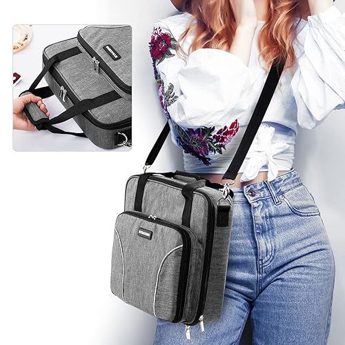 Large Embroidery Bag, Cross Stitch Organizer & Needlepoint Project Bag - color: Grey