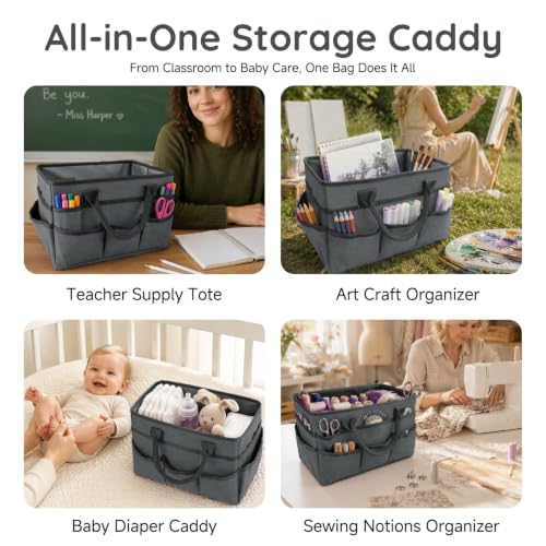 AKAYOK Art Supply Organizer with 11 Pockets, Caddy Organizer with Handle