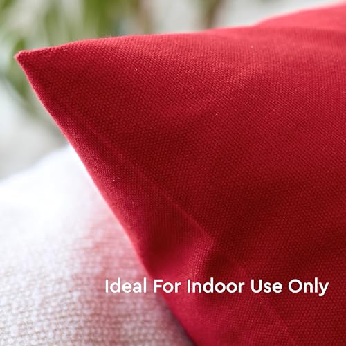 Encasa XO Throw Pillow Covers, Cotton, No Inserts 18"x18" - color: Deep Red, size: 18" x 18" (Pack of 4)