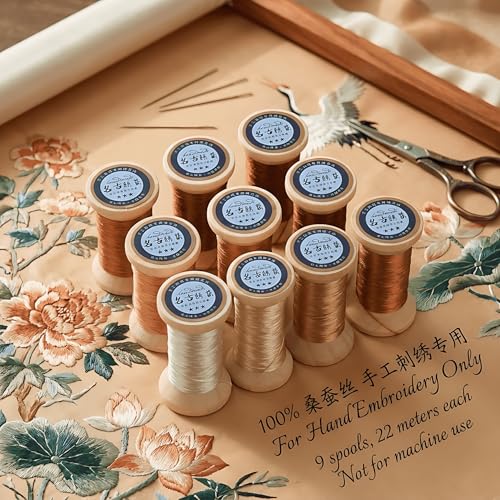 Natural 100% Mulberry Handmade Embroidery Silk Thread Silk Floss (58) - color: 58