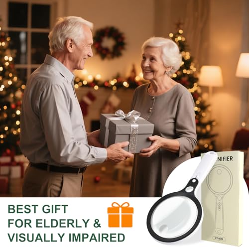 10X 20X 45X Magnifying Glass with 48 LED Light - color: White Handle