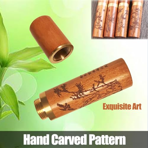 Large Eye Blunt Needles, Stainless Steel Tapestry Needle, Yarn Knitting Needles, Darning Needle with Wooden Needle Case Carving Pattern - style: Art Deco