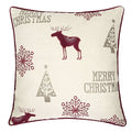 Embroidery Velvet Throw Pillow Cover, Merry Christmas Series Reindeer Tree Luxury Soft Fuzzy Cozy Warm Slik Decorative Gift Square Couch Cushion Pillow Case 20 x 20 Inch, Cover Only - color: Reindeer