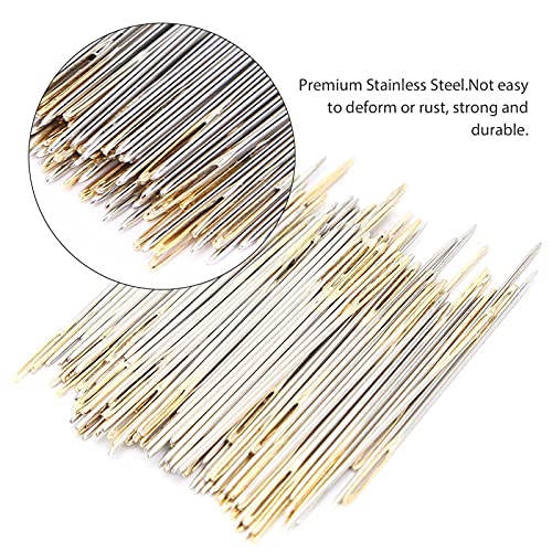Zerodis 100Pcs Cross Stitch Needles,Metal Sewing Needles Embroidery Needles Stitching Needles Set with Storage Box(24) - color: 24