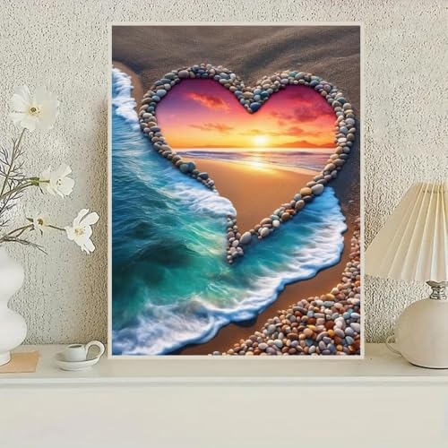 niurenmaoyi Stamped Cross Stitch Kits for Beginners,Counted Embroidery Craft Kits for Adults,Needlepoint Kits for Adults,Sunset Beach Wall Art 11.8X15.8In - color: Cross Stitch Kits0111-01