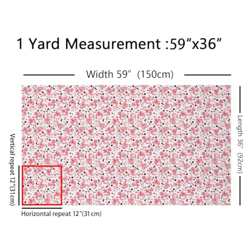 Pink Axolotl Pattern Fabric by The Yard Cartoon Style Lovely Wildlife Soft Polyester Sewing Craft Flowers Leaves Cute Animal DIY Sewing Fabric for Kids Sofa Chair,1 Yard,White Pink - color: Axolotl, size: 1 Yard