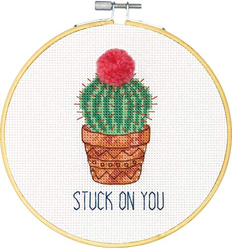 Dimensions Arts and Crafts Stuck on You Counted Cross Stitch Kit for Beginners, 6''D - color: Stuck on You