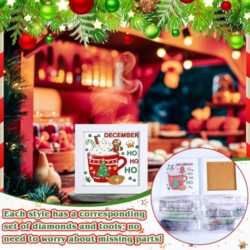 Trandraft 13 Pcs Coffee Mug Holiday Small Diamond Art Kits for Adult Craft - style: Coffee