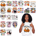 20 Pcs Halloween DTF Transfers Ready to Press - Funny Ghost Pumpkin Iron on Decals, Witch Black Cat Heat Transfer Designs for Shirts, Hoodies, Tote Bags, Pillow Covers, DIY Party Crafts - color: Halloween Funny Ghost