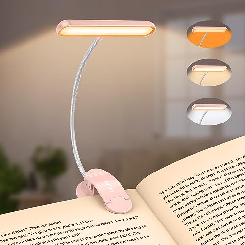 Gritin Rechargeable Book Light for Reading in Bed with 19 LED - color: Pink