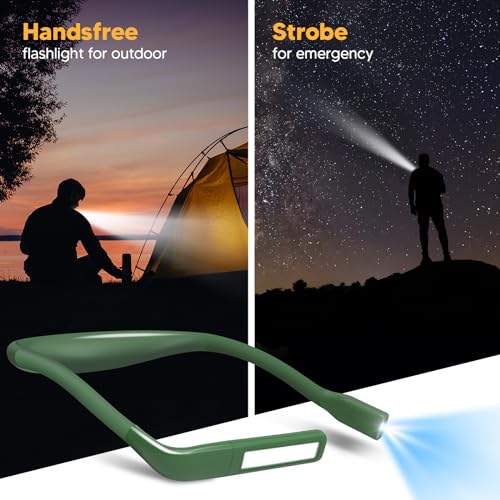 Neck Reading Light, 80-hr Lasting Rechargeable Book Light Wide Lamp - color: Green