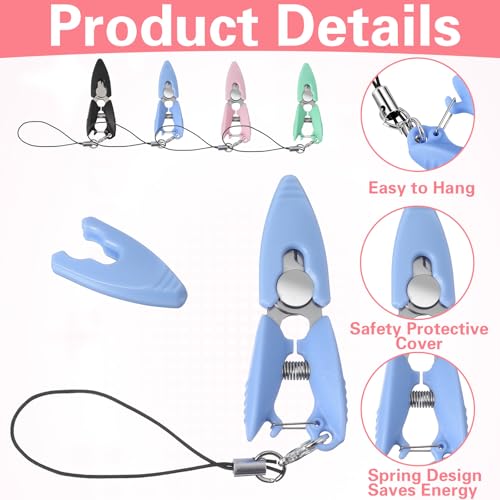 24 Pcs Mini Travel Scissors with Cover, Tiny Scissors for Travel, Small Compact Yarn Keychain Scissor, Portable Snips for Sewing Crafts Yarn, 4 Colors