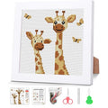 VIGEGU Giraffe Stamped Cross Stitch Kits for Adult Beginner with Frame - color: Giraffe