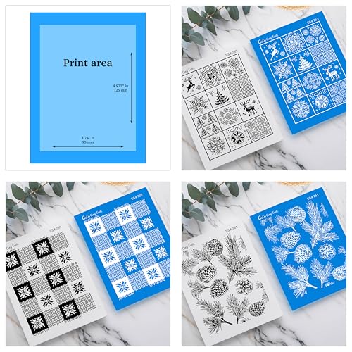 GOTO CLAY TOOLS Christmas Silk Screen Stencils for Polymer Clay, 3 PCS Pine Cone Pattern Silkscreen for Polymer Clay Earring Making, Reusable Silk Scr - color: SSCMB-69