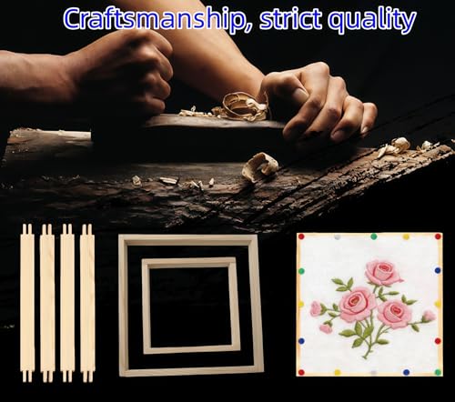 8 Pcs Stretcher Bars for Needlework Canvas Stretcher Bars 2 Different Size Combinations Embroidery Stretcher Bars for Cross Stitch Frame Set with 40 Thumb Tacks and Remover Tool
