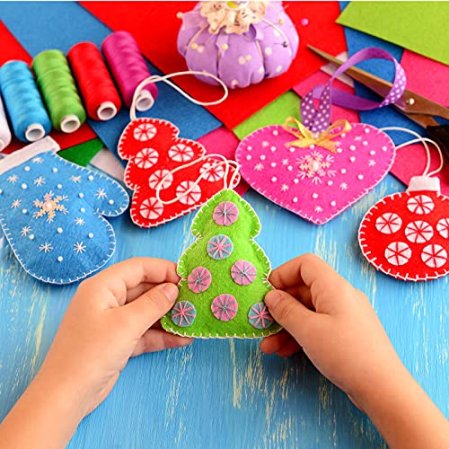 Tatuo 96 Pcs Christmas Stiff Felt Fabric Sheets, 12 Colors - color: 12 Colors