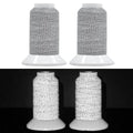 Reflective Embroidery Machine Thread Kit Improved Visibility, 2 Spools Sewing Polyester Thread 200M(218Yds) Each Spool Ideal for Home Machine & Hand Embroidery and Sewing Supplies (Gray) - color: Gray