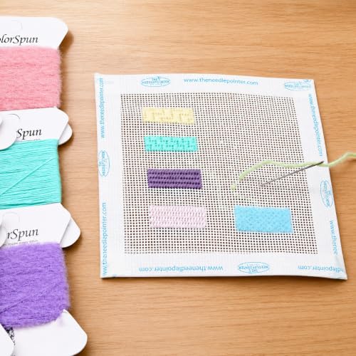 Howie’s Needlepoint Canvas, 18 Mesh Blank White 18"x20" Orange Line Blank Mono Canvas (20"x18") - color: 18in X 20in
